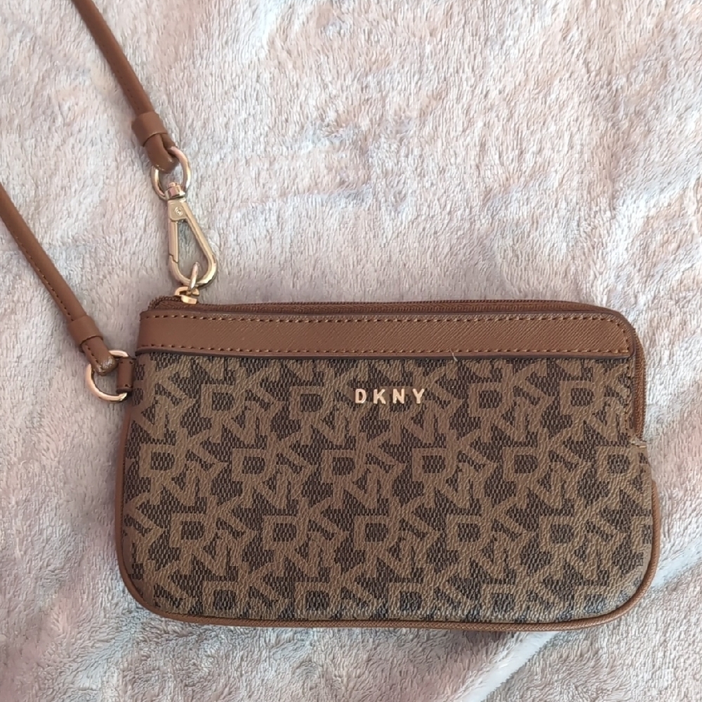 DKNY Brown Monogram Crossbody Bag